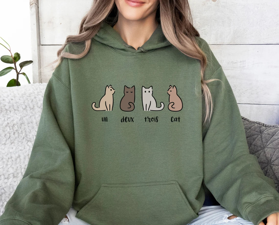 Un Deux Trois Cat Hoodie